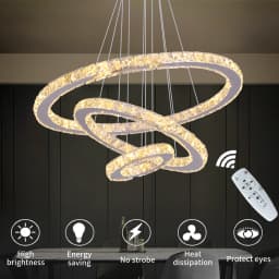 Modern Pendant Light K9 Crystal Chandelier DIY Rings Led Hang Ceiling Lamp Home Decor Chrome Lustre Fixtures Dining Living Room