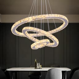 Modern Pendant Light K9 Crystal Chandelier DIY Rings Led Hang Ceiling Lamp Home Decor Chrome Lustre Fixtures Dining Living Room