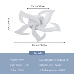 Petal Design Ceiling Lights,LED Ceiling Lamps 60W 6750LM,Cool White 6500K Mordern Ceiling Lighting for Living Room