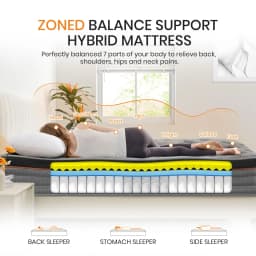 Good Nite 4FT6 10' Hybrid Mattress - 1000+ Pocket Springs & Orthopedic Memory Foam, Medium Firm, Single and Double Mattresses
