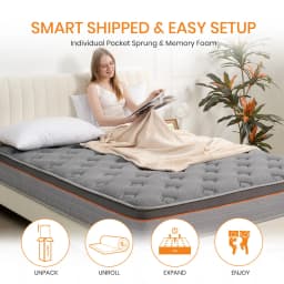 Good Nite 4FT6 10' Hybrid Mattress - 1000+ Pocket Springs & Orthopedic Memory Foam, Medium Firm, Single and Double Mattresses