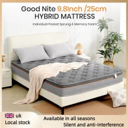 Good Nite 4FT6 10' Hybrid Mattress - 1000+ Pocket Springs & Orthopedic Memory Foam, Medium Firm, Single and Double Mattresses