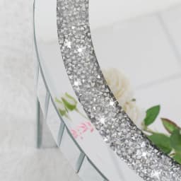 Crushed Crystal Round Mirrored Coffee Table, Sparkle Diamond, Sofa Side End Table, Accent Table, Bedside Table