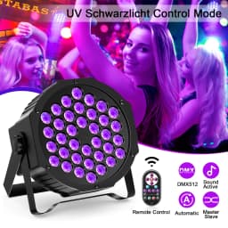 U'King 4PCS 36 LED Stage Flat Par Lighting 36W UV Blacklight DMX512 Effect for DJ Disco Party Christmas Bar Club Show Lights