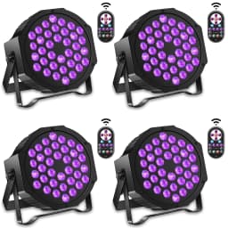 U'King 4PCS 36 LED Stage Flat Par Lighting 36W UV Blacklight DMX512 Effect for DJ Disco Party Christmas Bar Club Show Lights
