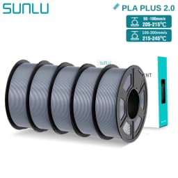 SUNLU PLA+2.0 3D Filament 5KG PLA PLUS Upgrade 1.75mm Neatly Wound Colorful 3D Filaments Spool for FDM 3D Printing Materials