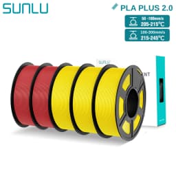 SUNLU PLA+2.0 3D Filament 5KG PLA PLUS Upgrade 1.75mm Neatly Wound Colorful 3D Filaments Spool for FDM 3D Printing Materials