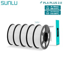 SUNLU PLA+2.0 3D Filament 5KG PLA PLUS Upgrade 1.75mm Neatly Wound Colorful 3D Filaments Spool for FDM 3D Printing Materials