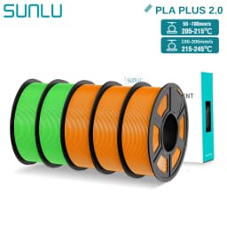 SUNLU PLA+2.0 3D Filament 5KG PLA PLUS Upgrade 1.75mm Neatly Wound Colorful 3D Filaments Spool for FDM 3D Printing Materials