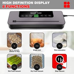DayPlus Electric Sealing Machine Automatic Vacuum Sealer 60kpa Vacuum Food Sealer Dry Wet Packing With 10 Free Sealing Bags
