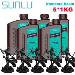 SUNLU 5KG ABS-Like/ Standard / Water-Wash/ 14K High Precision Resin 405nm Rapid UV-Curing Photopolymer Resin 1KG/Bottle