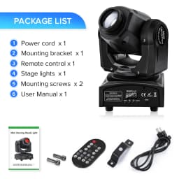 U'King 60W LED Moving Head Light Mini Spot Gobo Stage Light DMX512 Remote Pattern Beam Effect Light for Disco Wedding DJ Party