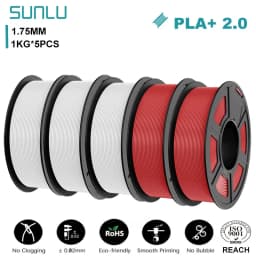 SUNLU Mix-Color 5Roll PLA/PLA PLUS 2.0 Filament 1.75mm 1kg Spool (2.2lbs) Neatly Wound Filament Fit Most FDM Printer