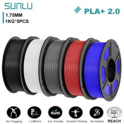 SUNLU Mix-Color 5Roll PLA/PLA PLUS 2.0 Filament 1.75mm 1kg Spool (2.2lbs) Neatly Wound Filament Fit Most FDM Printer