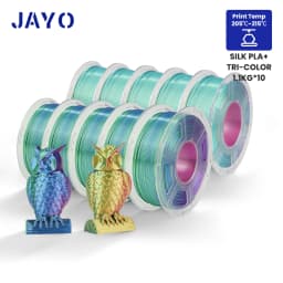 JAYO 10Rolls SILK PLA+ 3D Filament 1.75mm SILK PLA Rainbow Filament for FDM 3D Printer SILK Dual & Triple 3D Printing Materials