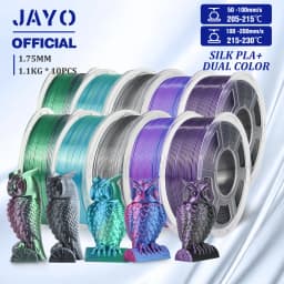 JAYO 10Rolls SILK PLA+ 3D Filament 1.75mm SILK PLA Rainbow Filament for FDM 3D Printer SILK Dual & Triple 3D Printing Materials