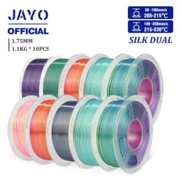 JAYO 10Rolls SILK PLA+ 3D Filament 1.75mm SILK PLA Rainbow Filament for FDM 3D Printer SILK Dual & Triple 3D Printing Materials