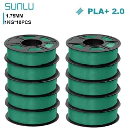 SUNLU 10KG PLA+2.0 3D Printer Filament Tougher and Stronger PLA Plus Filament 1000G/Roll 1.75mm 3D Filament Fit for FDM 3D Print