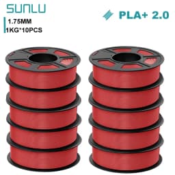 SUNLU 10KG PLA+2.0 3D Printer Filament Tougher and Stronger PLA Plus Filament 1000G/Roll 1.75mm 3D Filament Fit for FDM 3D Print