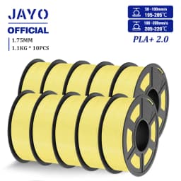 JAYO 2.0 PLA Plus 3D Filament 1.75MM 10 Rolls PLA + 3D Printer Filament Neatly Wound 3D Printing Filament High Toughness