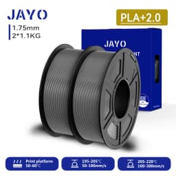 JAYO 2.0 PLA Plus 3D Filament 1.75MM Upgrade PLA + 3D Printer Filament 2 Rolls Neatly Wound 3D Printing Filament High Toughness