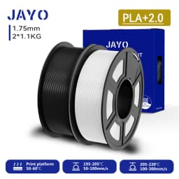 JAYO 2.0 PLA Plus 3D Filament 1.75MM Upgrade PLA + 3D Printer Filament 2 Rolls Neatly Wound 3D Printing Filament High Toughness