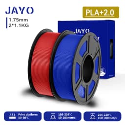 JAYO 2.0 PLA Plus 3D Filament 1.75MM Upgrade PLA + 3D Printer Filament 2 Rolls Neatly Wound 3D Printing Filament High Toughness