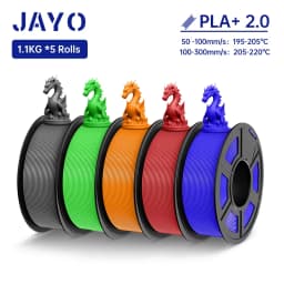 JAYO 3D Filament PLA +/PLA Meta/ PLA Matte/PLA PLUS 2.0/ PLA 1.75MM 5Rolls Coloful Neatly Wound 3D Printer Filament 1.1KG