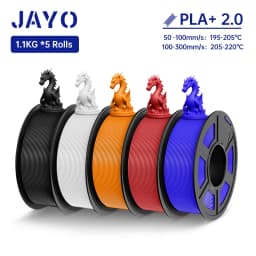 JAYO 3D Filament PLA +/PLA Meta/ PLA Matte/PLA PLUS 2.0/ PLA 1.75MM 5Rolls Coloful Neatly Wound 3D Printer Filament 1.1KG