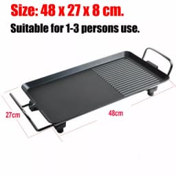DayPlus Electric Smokeless Grill, 1500W Electric Indoor BBQ Barbecue Grill, Household Cooking&Adjustable Temperature&Drip Tray