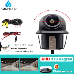 Smartour CCD Fisheye Lens Car Camera AHD 1080P Rear View Wide Angle Reversing Backup Camera HD Night Vision Auto Parking Assist