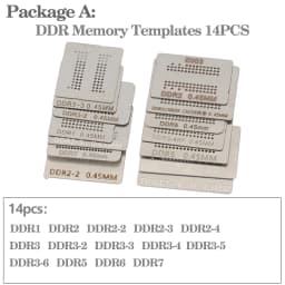 14/20pcs/set BGA Flocking Ball Stencil Special Kit, Direct Heat Stencil For DDR4-BGA96 BGA78 DDR3-2 DDR5 DDR6 DDR7 Chip Repair