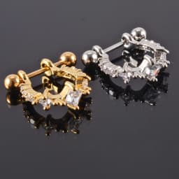 1pc Ear Tragus Cartilage Ring Stainless Steel Barbell With Cz Hoop Cartilage Cuff piercing Helix Daith Rook Lobe Earrings
