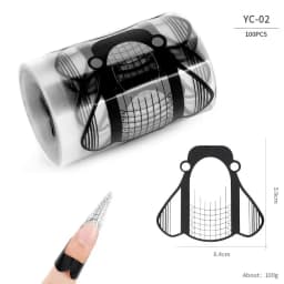 100 Pcs Professional Nail Forms Acrylic UV Gel Polish Nail Extension Stencil Manicure Tools DIY French Manicure Adhesive Sticker