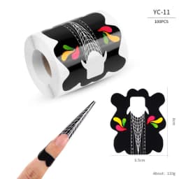 100 Pcs Professional Nail Forms Acrylic UV Gel Polish Nail Extension Stencil Manicure Tools DIY French Manicure Adhesive Sticker