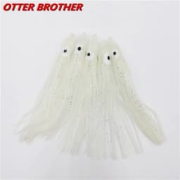 5pcs Squid Skirts Octopus Luminous Soft Lure 50mm/90mm/120mm Night Fishing Lure Glow Rubber Artificial Tuna Bait pesca