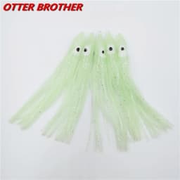 5pcs Squid Skirts Octopus Luminous Soft Lure 50mm/90mm/120mm Night Fishing Lure Glow Rubber Artificial Tuna Bait pesca