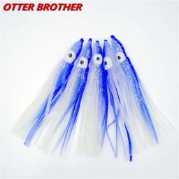 5pcs Squid Skirts Octopus Luminous Soft Lure 50mm/90mm/120mm Night Fishing Lure Glow Rubber Artificial Tuna Bait pesca