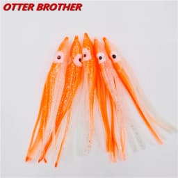 5pcs Squid Skirts Octopus Luminous Soft Lure 50mm/90mm/120mm Night Fishing Lure Glow Rubber Artificial Tuna Bait pesca