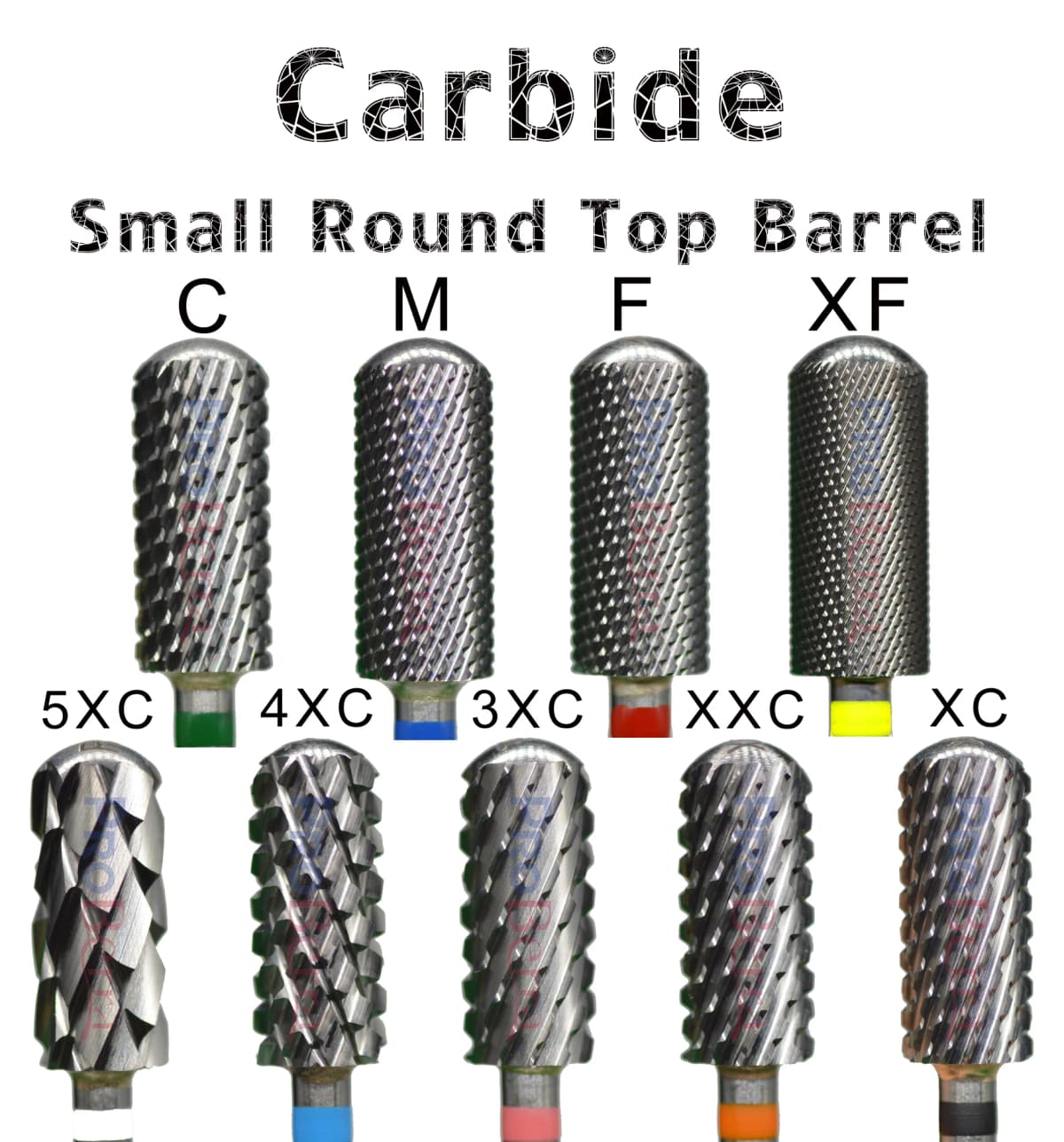 RolinStar 5.35 Small Round Top Barrel Original Steel Carbide Manicure Nail Drill Bit File Accessories