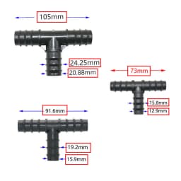 16mm 20mm 25mm PE Pipe Barb Connectors Tee Elbow Repair End Plug 1/2 3/4" Garden Water Drip Irrigation Pipe Connector Joints 4PC