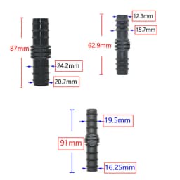 16mm 20mm 25mm PE Pipe Barb Connectors Tee Elbow Repair End Plug 1/2 3/4" Garden Water Drip Irrigation Pipe Connector Joints 4PC
