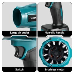 2000W Brushless Electric Turbo Blower 200M/S Air Blower Violent Car Dryer Handheld Dust Blowing Tool for Makita 18V Battery Pin