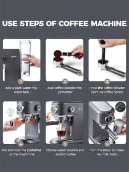 Cafelffe 4-in-1 Coffee Maker Hot/Cold Dolce Gusto&Nespresso Capsule ESE Pod Ground Cappuccino Espresso Machine Cafetera 19 Bar