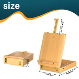 Wooden Table Easel Box,Portable Folding Artist Drawing & Sketching Board for Adults, Beginners, Artists Painting