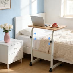 Office Desktop Desk Computer Wood Home Study Laptop Workplace Height adjustment with universal wheels