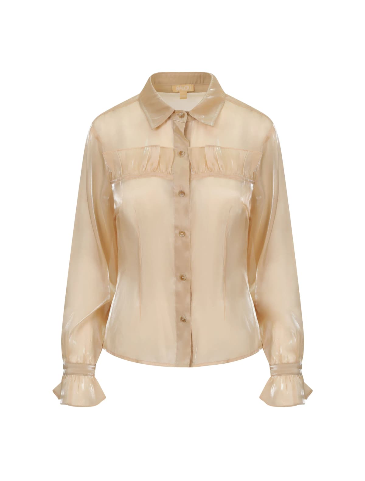 BALOU Semi Fitted Organza Button Down Shirt