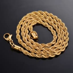 1 Piece Gold Color Width 2mm/2.5mm/3mm/4mm/5mm/6mm Rope Chain Necklace/Bracelet For Men Women Stainless Steel Chain Necklace