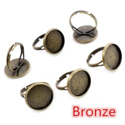 10pcs Adjustable Blank Ring Base Fit Dia 10 12 14 16 18 20 mm Glass Cabochons Cameo Settings Tray Diy Jewelry Making Ring