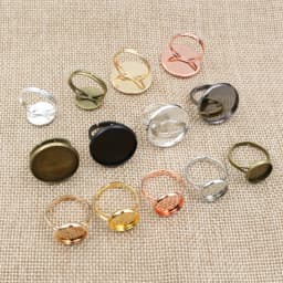 10pcs Adjustable Blank Ring Base Fit Dia 10 12 14 16 18 20 mm Glass Cabochons Cameo Settings Tray Diy Jewelry Making Ring